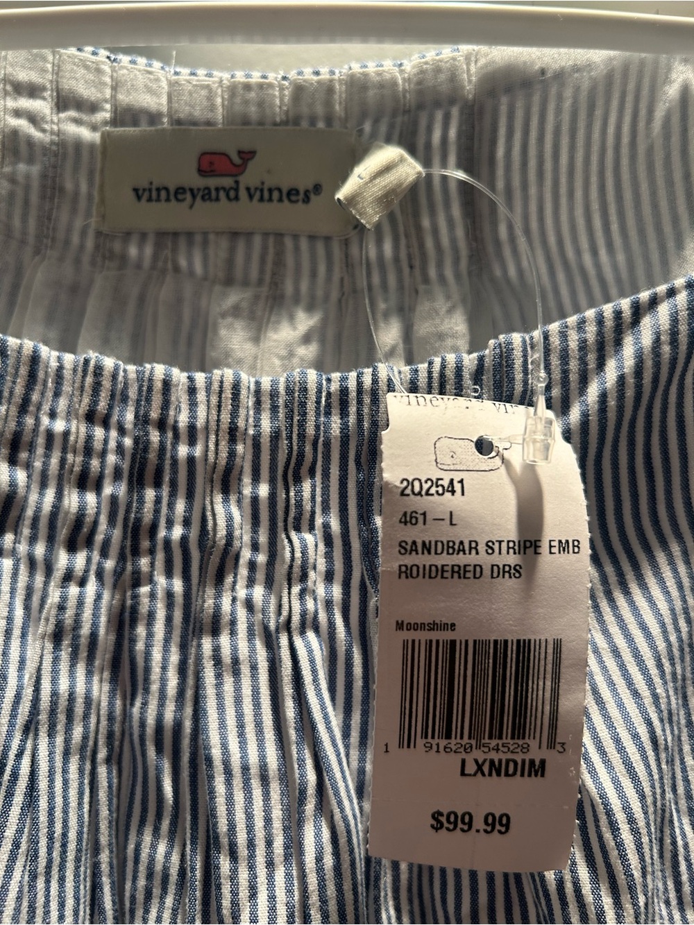 Vineyard Vines Navy & White Seersucker Rope-Strap dress - Picture 3 of 7